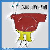 bird-yellow-pants-Jesus-Loves-You