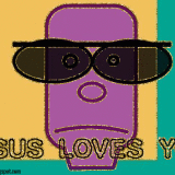 purple-guy-Jesus-loves-you