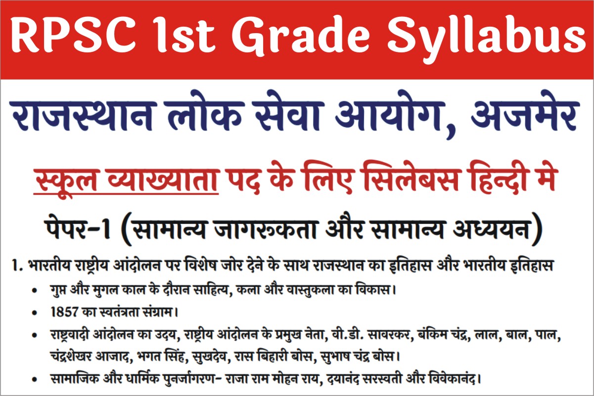 Rpsc 1st Grade Teacher Syllabus 2024 Free Imghost Rpsc 1st Grade Teacher Syllabus 2024 Free Imghost