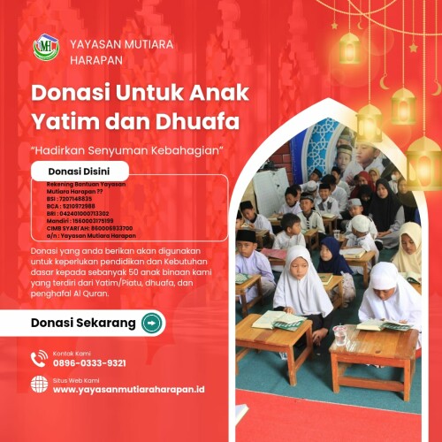 Sekretariat 
Bekasi Timur Regency Blok H1/ 08,
RT 001/ RW 0016,
Kel. Cimuning, Kec. Mustika Jaya,
Kota Bekasi

(Sebelah Klinik Al Muslimun)

Follow us:
Mutiara Harapan
https://www.facebook.com/mutiara.harapan.2016 

@harapan_mutiara
https://instagram.com/harapan_mutiara?igshid=m6fx785as8pe

Mutiara Harapan Official 
https://www.youtube.com/channel/UCSjk0PtLrbT5K5U97rC943g

Maps:
https://goo.gl/maps/sLU8358FMVdVYyDdA


Rekening Bantuan Yayasan Mutiara Harapan ??
BSI : 7207148835
BCA : 5210972988
BRI : 042401000713302
Mandiri : 1560003175199
CIMB SYARI'AH: 860006933700
a/n : Yayasan Mutiara Harapan