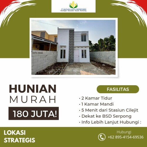 Nikmati desain rumah minimalis yang memukau dengan fasilitas lengkap. Rumah ini menawarkan kenyamanan dan gaya hidup yang Anda idamkan."

2 Kamar Tidur: Luas dan nyaman.
1 Kamar Mandi: Stylish dan terawat.
Dapur: Fungsional dan modern.
Ruang Tamu: Terbuka dan ideal.
Halaman: Ruang hijau untuk relaksasi.
Kelebihan-kelebihan:

✅ TANPA BI CHECKING DAN COCOK UNTUK SEMUA USIA
✅ FREE BIAYA-BIAYA BPHTB, NOTARIS
✅ FREE LISTRIK 1300
✅ Cashback hingga 10 juta🤩
✅ DAN HADIAH-HADIAH MENARIK
Hubungi 📞 0895-4154-69536
Kunjungi Karya Propert.co.id