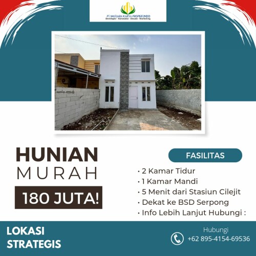 Nikmati desain rumah minimalis yang memukau dengan fasilitas lengkap. Rumah ini menawarkan kenyamanan dan gaya hidup yang Anda idamkan."

2 Kamar Tidur: Luas dan nyaman.
1 Kamar Mandi: Stylish dan terawat.
Dapur: Fungsional dan modern.
Ruang Tamu: Terbuka dan ideal.
Halaman: Ruang hijau untuk relaksasi.
Kelebihan-kelebihan:

✅ TANPA BI CHECKING DAN COCOK UNTUK SEMUA USIA
✅ FREE BIAYA-BIAYA BPHTB, NOTARIS
✅ FREE LISTRIK 1300
✅ Cashback hingga 10 juta🤩
✅ DAN HADIAH-HADIAH MENARIK
Hubungi 📞 0895-4154-69536
Kunjungi Karya Propert.co.id