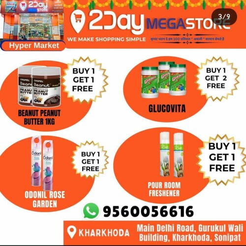 Grocery shopping is one of the most common and daily life need in our life, what if you get all your needs under on roof! 2Day Mega Store is providing you all your basic need items from kitchen stuff to gym supplements and cosmetics under one roof in top quality and affordable price range. Food items, dairy products and many more things can be easily shop from 2day Mega store. Safe and clean shopping environment is provided as customer health is our first priority. Big offers and great discounts are given during special sales during festival seasons or events. 2day Mega store is one of the top rated supermarket in Kharkhuda, Sonipat. Free home delivery is available at 2day Mega Store.
https://2daymegastore.com/
#2daymegastore #grocerystore #foodandbeverages #healthyfood #supermarketKharkhoda #supermarketSonipat #cosmeticproducts #selfcareproducts