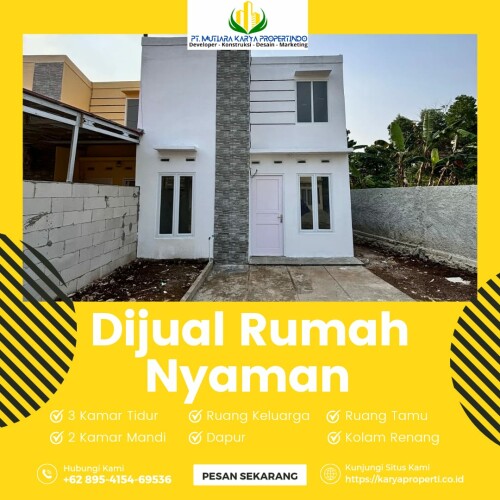 Rumah Minimalis Elegan di Jantung Kota: Temukan keindahan desain minimalis yang memukau dalam rumah mewah ini. Setiap detail, dari bahan berkualitas tinggi hingga pencahayaan alami yang sempurna, menciptakan suasana yang tenang dan modern di jantung kota.

2 kamar tidur yang nyaman
1 kamar mandi yang stylish
Halaman hijau untuk bersantai
Ruang tamu yang luas
Garasi yang mampu menampung satu mobil
Kelebihan:
✅ TANPA BI CHECKING DAN COCOK UNTUK SEMUA USIA
✅ FREE BIAYA-BIAYA BPHTB, NOTARIS
✅ FREE LISTRIK 1300
✅ Cashback hingga 10 juta🤩
✅ DAN HADIAH-HADIAH MENARIK

Informasi:
Hubungi 📞 0895-4154-69536
Kunjungi  KaryaPropert.co.id