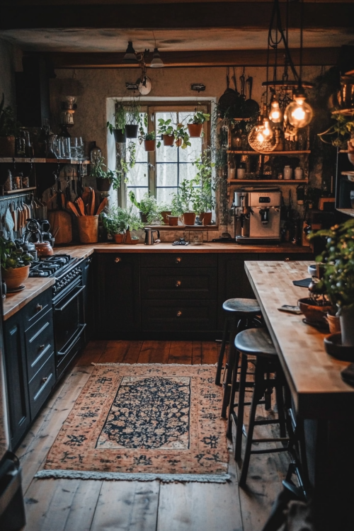 carlooo5441_A_rustic_farmhouse_kitchen_with_black_cabinets_wo_35e95214-0f13-45ad-8311-0e4ee00e285c_0.png