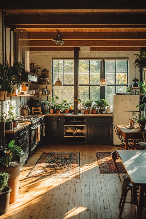 carlooo5441_A_rustic_farmhouse_kitchen_with_black_cabinets_wo_4d853cf7-aa61-459f-be08-28f7c1fda443_0.png