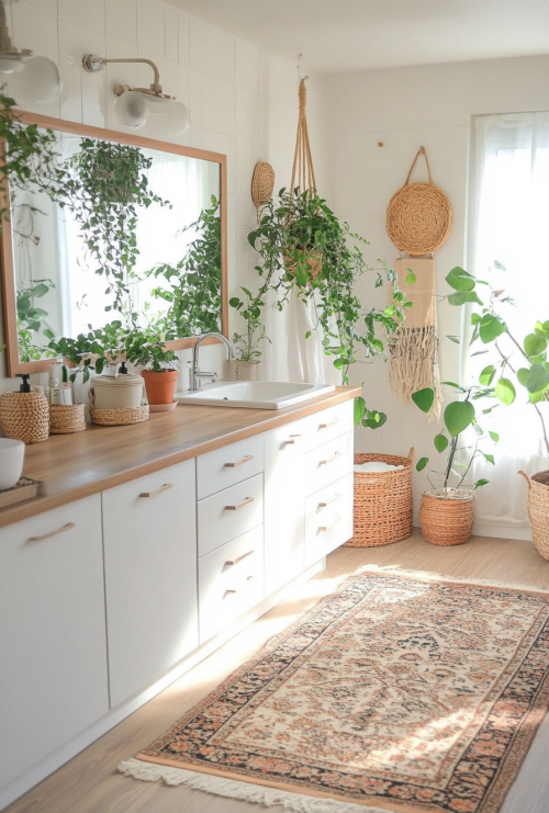 carlooo5441_A_boho_bathroom_with_white_cabinets_wood_countert_621f2ae7-517e-431a-b3cf-674349acbac6_3.png