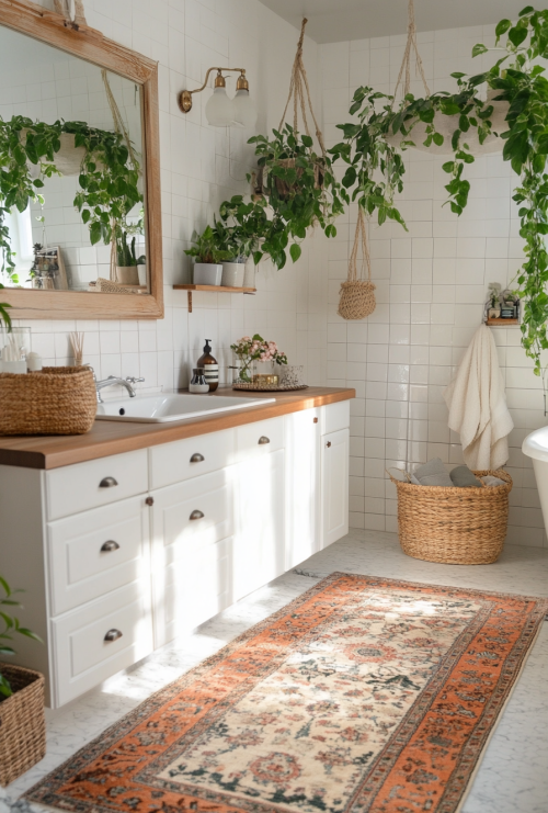 carlooo5441_A_boho_bathroom_with_white_cabinets_wood_countert_bde575e9-530a-4d35-a62e-f92fd2a1e392_2.png