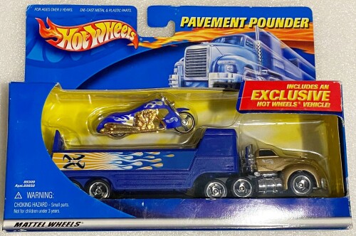 TREILER-TA-MOTOTIKL-Hot-Wheels-Long-Nose-Day-Cab-Truck--Scorchin-Scooter-Treasure-Hunt-2001-Pavement-Pounder-89309.jpg