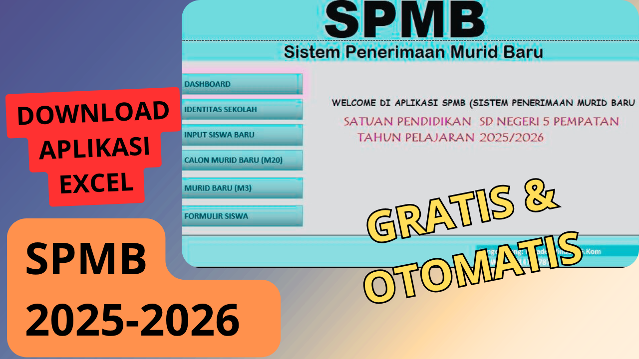 Dashboard Aplikasi SPMB Excel SD 2025
