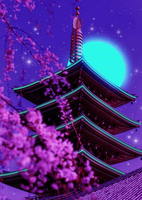 Neon-temple-Poster-picture-metal-print-paint-by-Ritvik-Takkar-_-Displate.jpeg