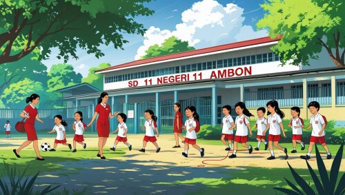 Sebuah-ilustrasi-digital-halaman-sekolah-dasar-yang-ramai.-Terlihat-siswa-siswi-SD-mengenakan-seragam-putih-merah-khas-SD-Indonesia.-Beberapa-siswa-sedang-berbicara-dengan-guru-perempuan-di-dekat-gerb.jpg