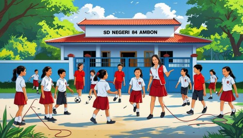 Sebuah-ilustrasi-digital-halaman-sekolah-dasar-yang-ramai.-Terlihat-siswa-siswi-SD-mengenakan-seragam-putih-merah-khas-SD-Indonesia.-Beberapa-siswa-sedang-berbicara-dengan-guru-perempuan-di-dekat-gerb.jpg
